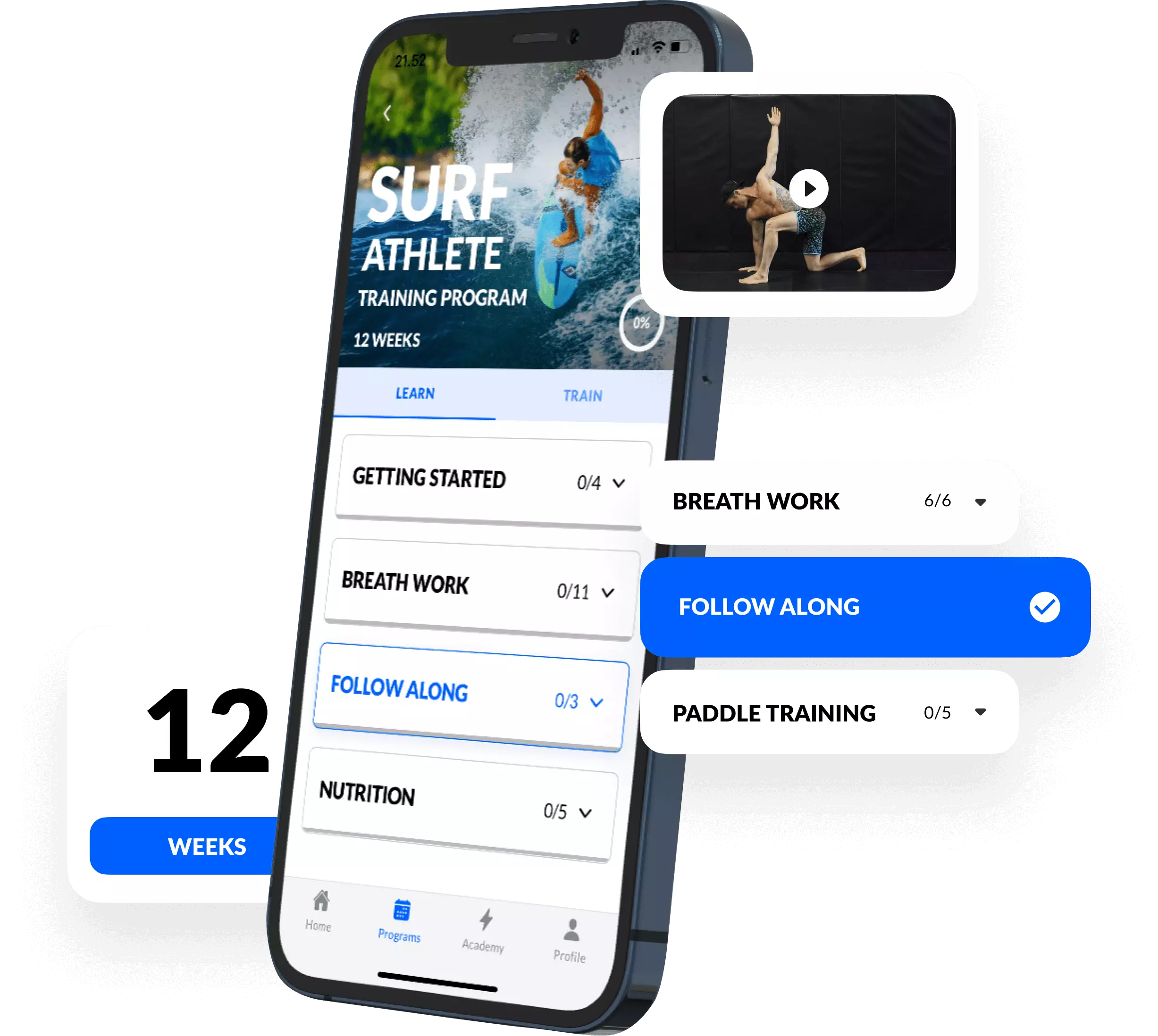 surf athlete academy phone mockup image